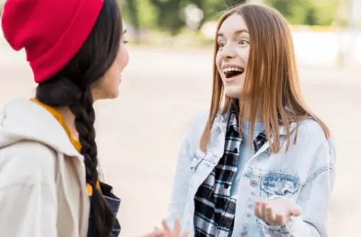 two people using should would and could in a conversation.webp